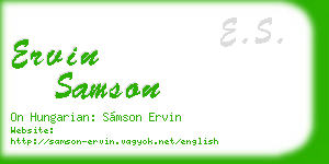 ervin samson business card